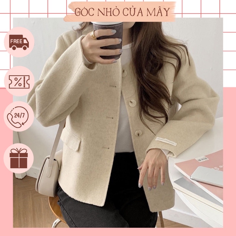 (HÀNG ORDER) Áo khoác dạ len dáng ngắn phong cách Hàn Quốc - GNCM