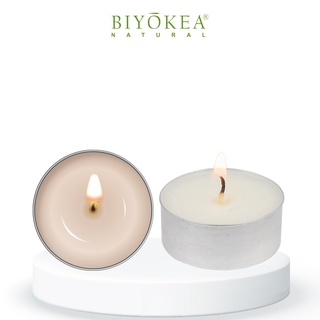 Nến Viên Tròn Tealight Màu Trắng Đốt Đèn Xông Tinh Dầu Biyokea