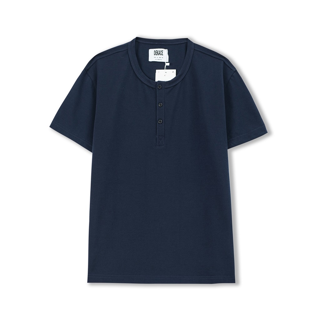 Áo thun polo nam cộc tay cổ tròn có cúc, áo phông nam tay ngắn chất liệu cotton cá sấu co dãn 4 chiều, thấm hút mồ hôi