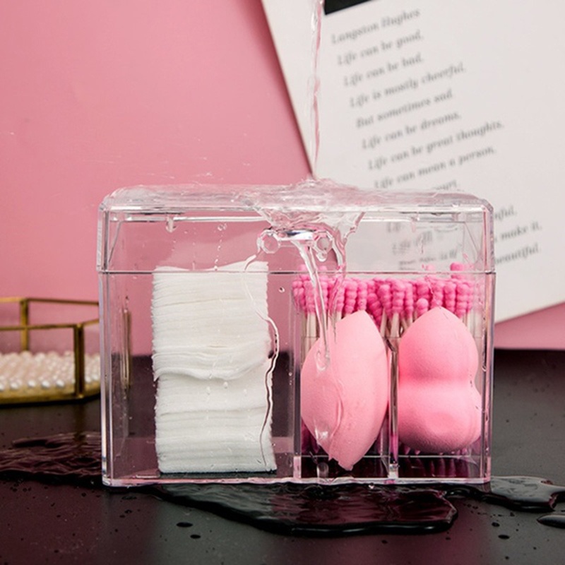 (Hàng Mới Về) Hộp Đựng Tăm Bông Bằng Acrylic Trong Suốt Tiện Dụng