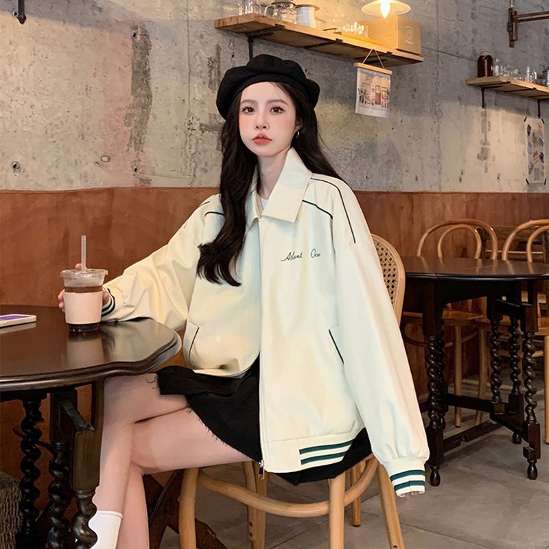 Áo khoác bóng chày COZOKC tay dài dáng rộng kiểu cổ điển Hàn Quốc dễ phối đồ