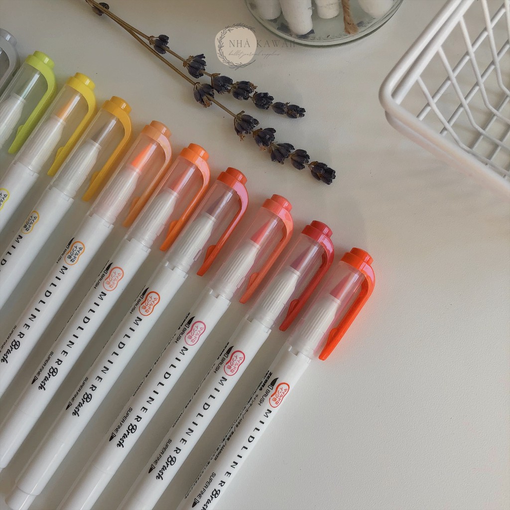 Bút lông Zebra Mildliner Brush viết chữ thư pháp, calligraphy (Màu mới)
