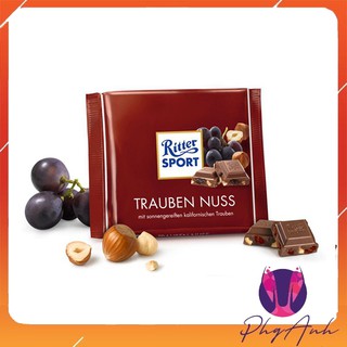 Socola Ritter Sport Sữa Nhân Nho Khô Và Hạt Dẻ 100g