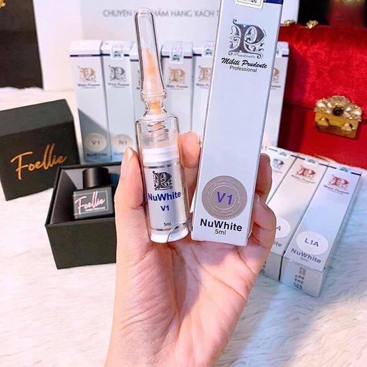 Kem làm hồng vùng kín Nuwhite V1 Giga White Mibiti Prudente 5ml hồng cô bé khử thâm bikini tươi trẻ hồng hào
