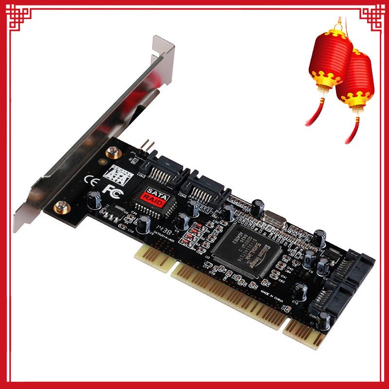 Thẻ Mở Rộng Pci 4 Cổng Sata Add Với Chip Sil 3114 Cho Máy Tính / Laptop 2.3