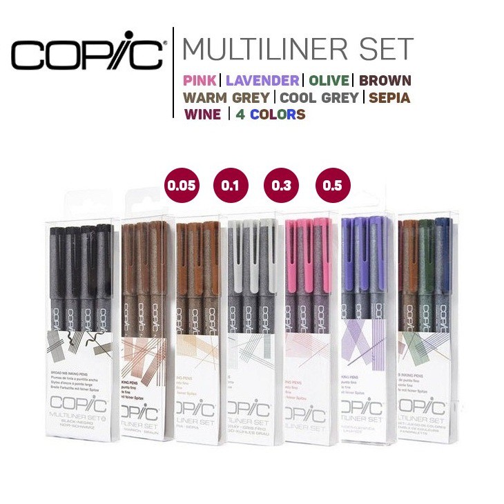 Set 4 Bút line đi nét Copic Multiliner