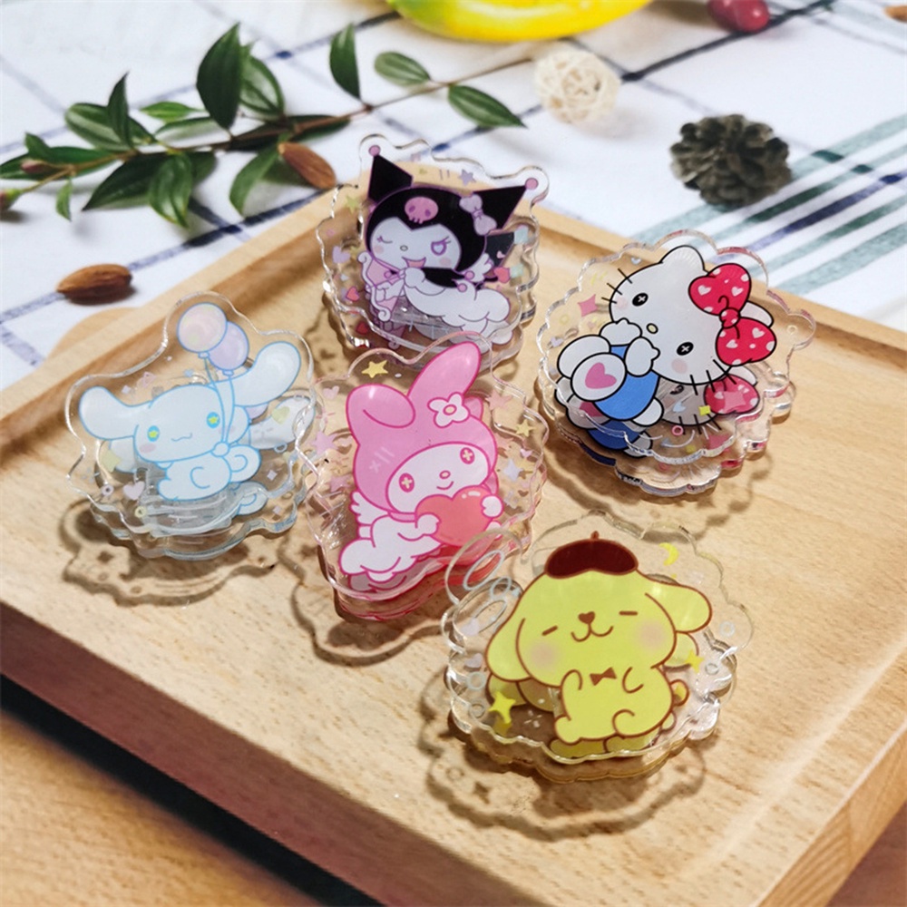 SANRIO Kẹp Giữ Giấy/Tài Liệu Bằng Acrylic Hình Melody Kuromi Hoạt Hình Cho Văn Phòng