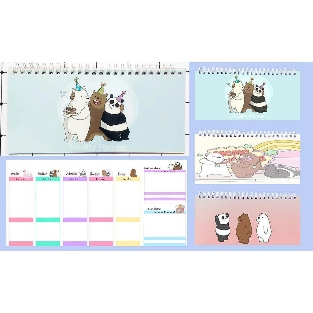 Sổ kế hoạch tuần Ba anh em gấu hoạt hình WPI5 Weekly Planner 52 trang