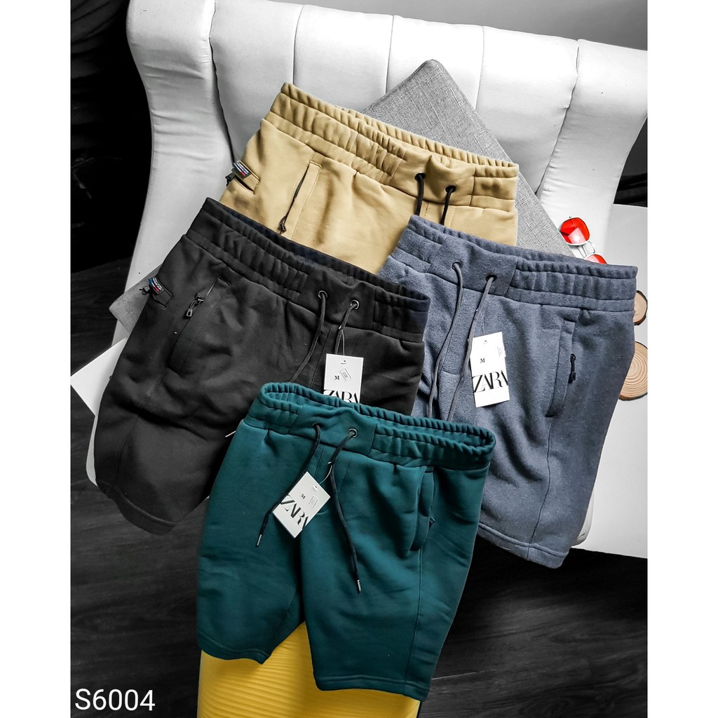 QUẦN SHORT THUN NAM, QUẦN ĐÙI THUN NAM CHẤT VẢI NỈ DA CÁ 4 MÀU TÚI KHÓA ZIP CHUẨN VNXK.
