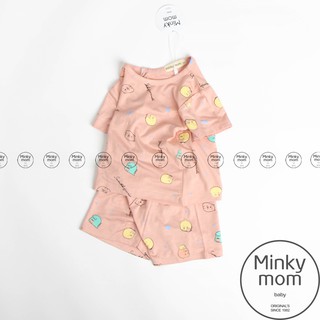 [SALE] Bộ Cộc Tay Cho Bé Trai, Bé Gái Minky Mom Vải Thun Lạnh Họa Tiết Simsimi Gấu Khủng Long Dễ Thương MKM2128