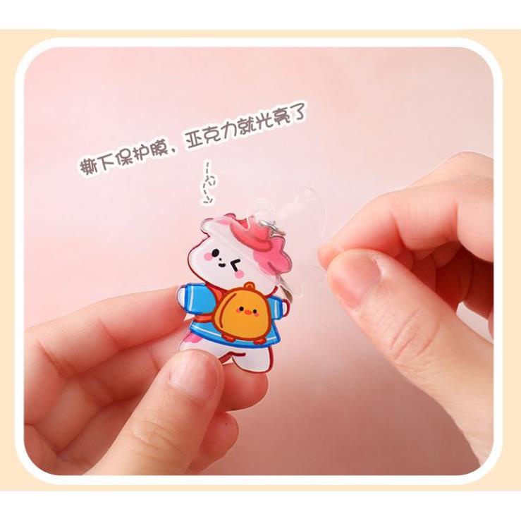 Móc Khóa Đôi Hình Bò Sữa Dễ Thương đáng yêu H129