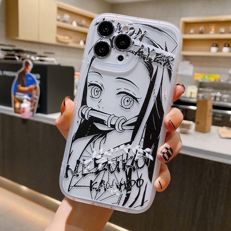 Ốp Điện Thoại Silicon Dẻo Trong Suốt In Hình Demon Slayer Nezuko Tanjirou Cho iPhone 14 13 11 12 Pro Max Xs Max XR 7p 8plus