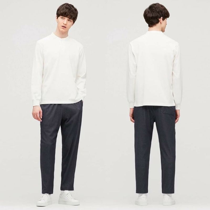 [Mã SKAMAP6 giảm 8% TỐI ĐA 50K đơn250K] [Auth]Quần Nỉ Nam Uniqlo Jersey Relaxed Ankle Pants -434930(Có Sẵn)