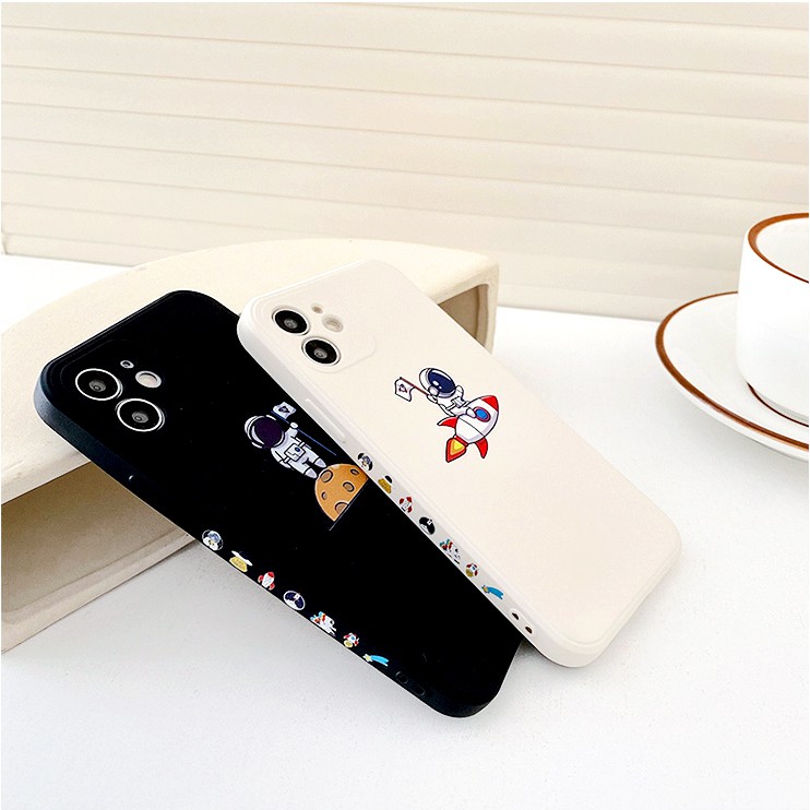 Ốp lưng iphone Astronaut cạnh vuông in hình viền 5/5s/6/6plus/6s/6splus/7/7plus/8/8plus/x/xs/11/12/pro/max/plus/promax