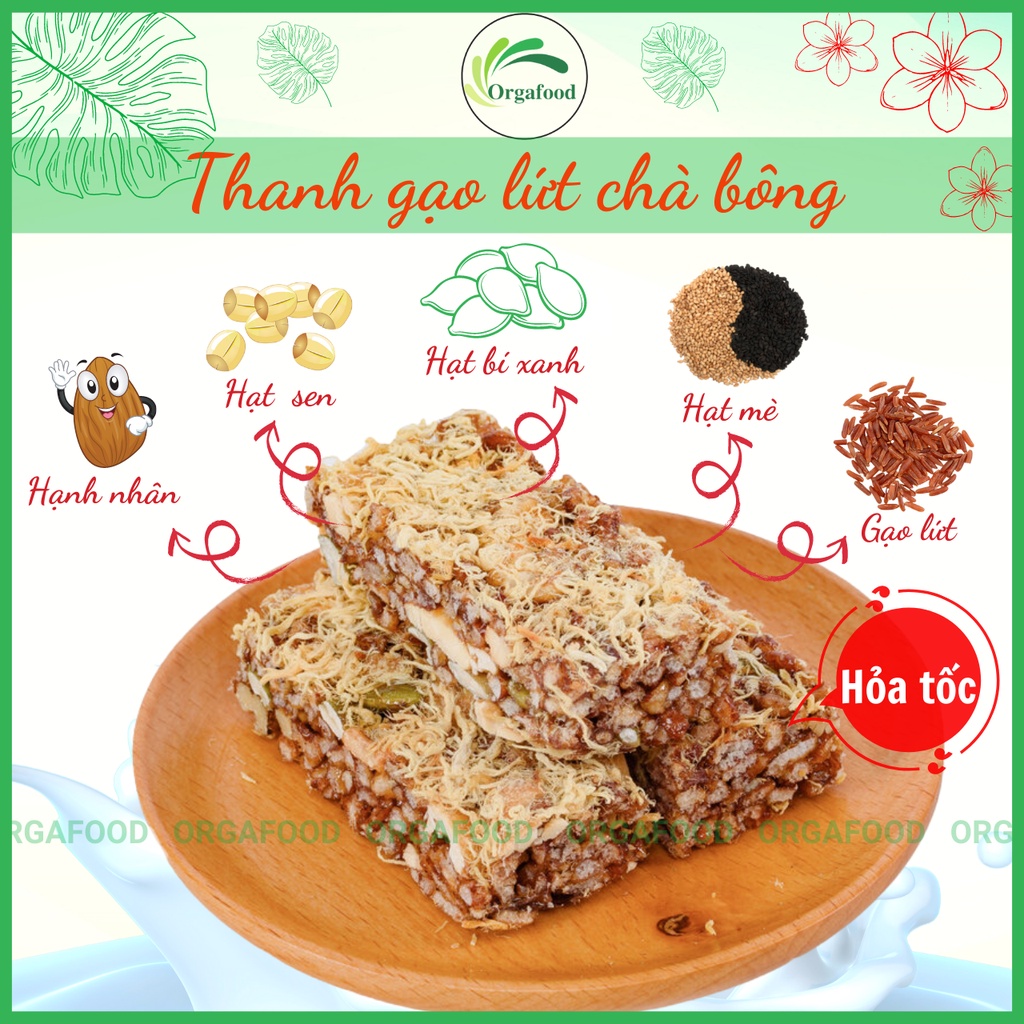 Thanh gạo lứt chà bông ngũ cốc rong biển yến mạch 100g granola bar giảm cân - ảnh sản phẩm 1