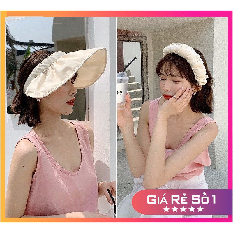 Mũ chống nắng nửa đầu vành rộng đa năng 2 in 1 kết hợp làm băng đô thời trang thời trang PK13