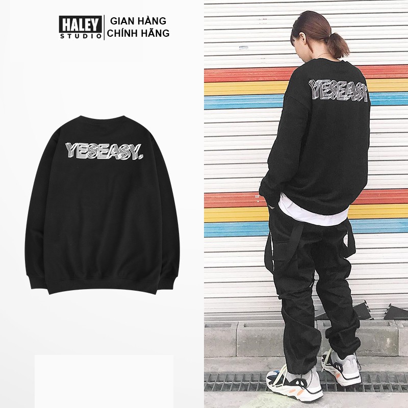 Áo sweater nam nữ unisex phong cách Hàn Quốc HALEY yesaesy cá tính, Chất nỉ bồng in 1 mặt mã HD86 - Quà tặng ngẫu nhiên