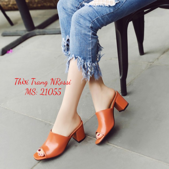 Dép cao gót nữ gót vuông 5 phân bảng to size lớn 40 41 42 43 44