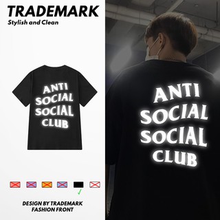 Áo thun tay lỡ ANTI SOCIAL PHẢN QUANG, áo phông phong cách streetwear màu đen