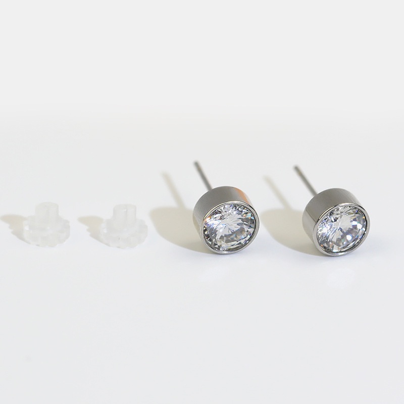 Thời trang nam sành điệu Phiên bản hàn quốc không xỏ khuyên tai Bông tai zircon sắt hút đá nam châm kẹp tai tròn đơn giản