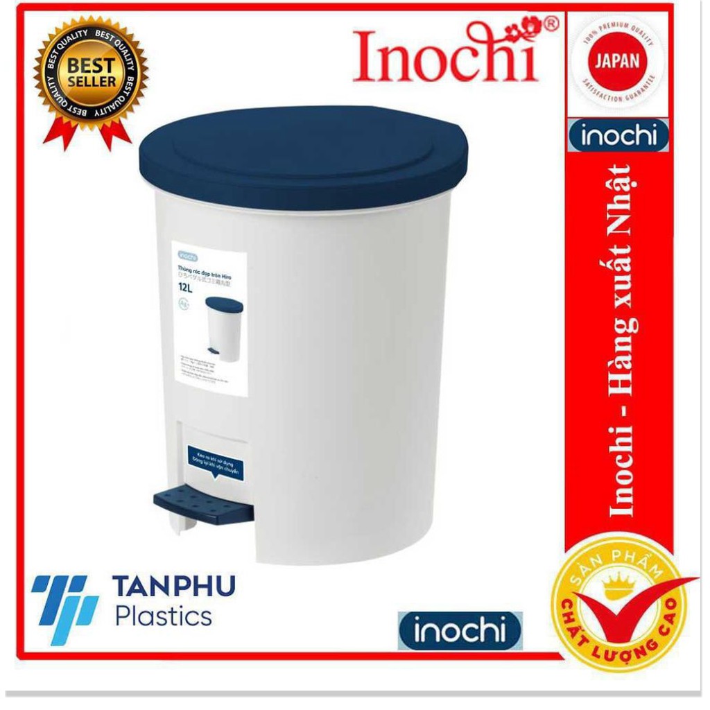 Thùng Rác Nhựa , Đạp Chân Nắp Tròn inochi 6L 12 Lít Sọt Rác Văn Phòng mini thông minh THRT6L