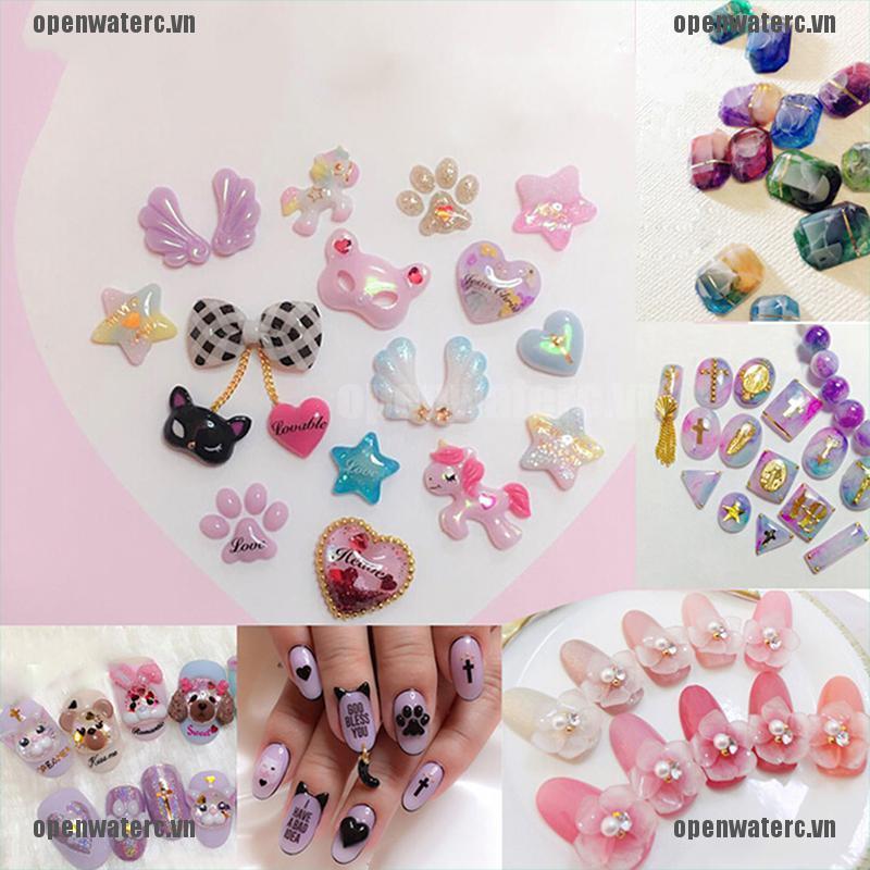 Bộ 6 Khuôn Silicone 3D Dùng Trang Trí Móng Tay DIY Tiện Dụng