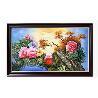 Tranh gắn đá toàn bộ - Cành hoa mẫu đơn