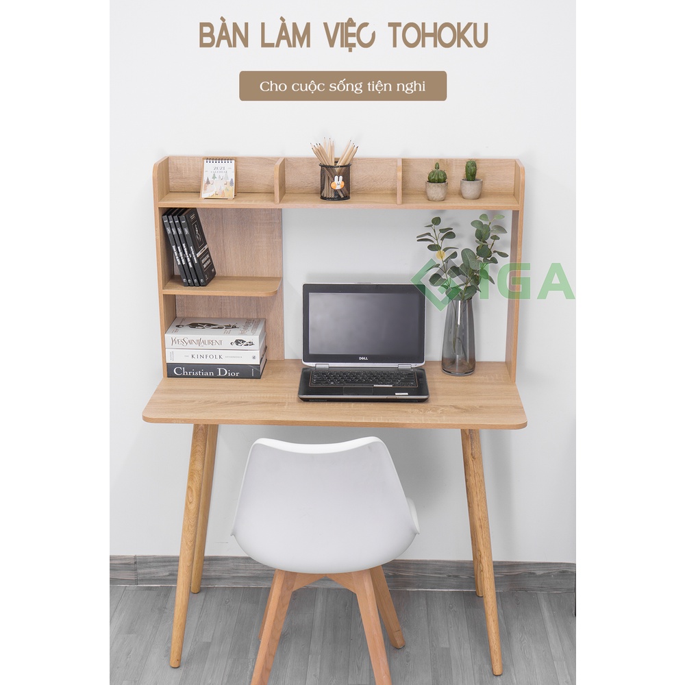 Bàn máy tính bàn làm việc kèm kệ kết hợp bàn trang điểm tiện dụng - gp149