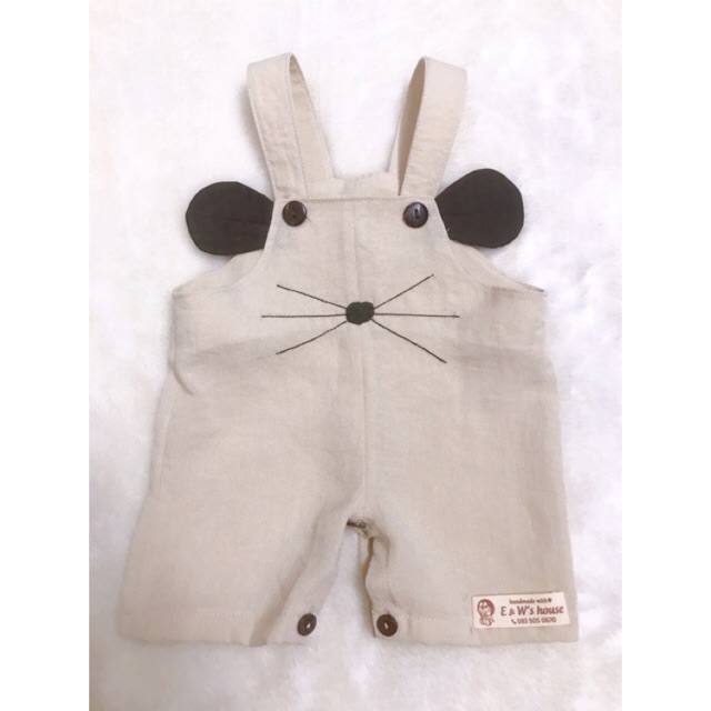 Yếm Chuột cho bé vải linen.