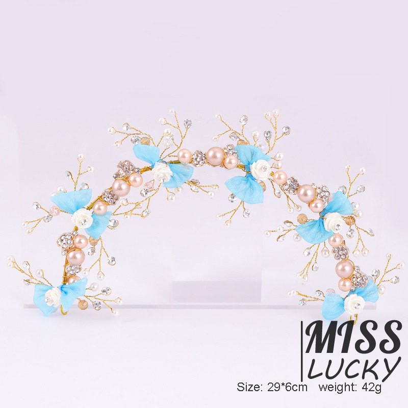 Băng đô đính hoa và ngọc trai giả thanh lịch dành cho nữ