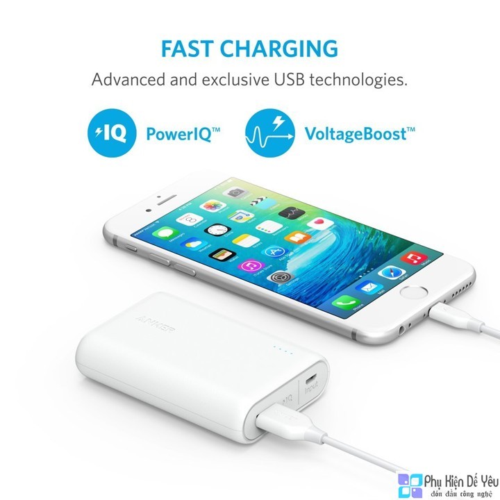 Pin sạc dự phòng Anker PowerCore 10000 mAh, Nhỏ Nhẹ nhất - A1263 [PHÂN PHỐI CHÍNH HÃNG, BẢO HÀNH 18 THÁNG]