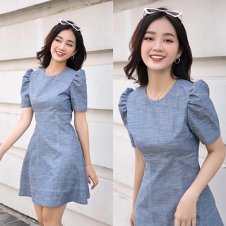 Đầm Xoè Công Sở Dự Tiệc Dạo Phố Tay Phồng Có Size S-M-L-XL-XXL