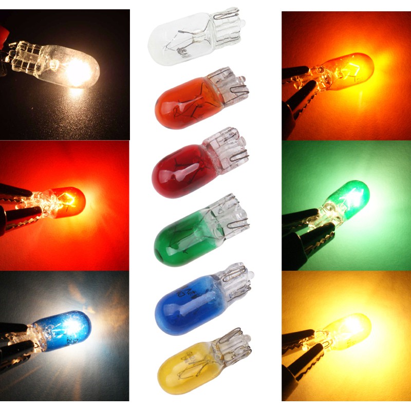 Bộ 10 đèn led t10 halogen w5w 168 chêm 12v 5w xenon ánh sáng trắng điều khiển từ xa không dây siêu bền chất lượng cao 