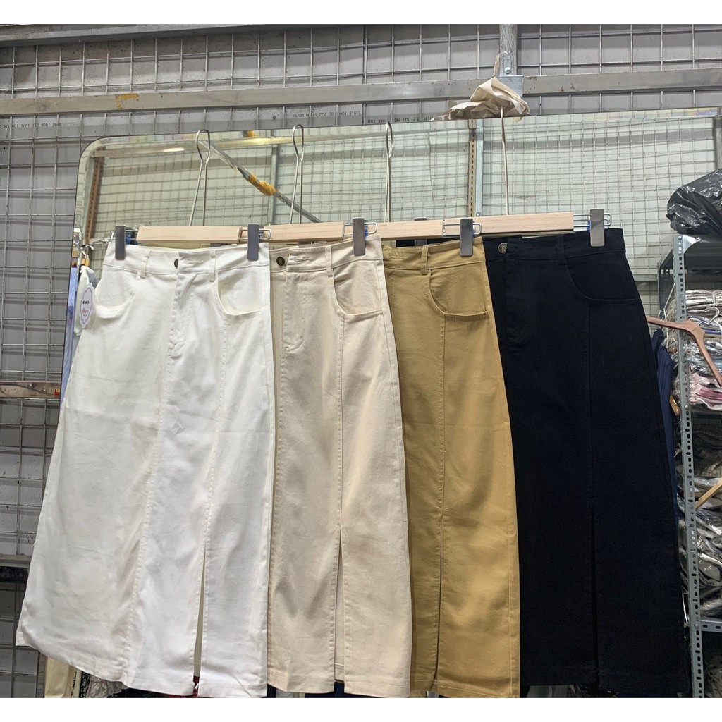 chân váy nữ sẻ tà chất kaki bazic trẻ trung xinh xắn | BigBuy360 - bigbuy360.vn