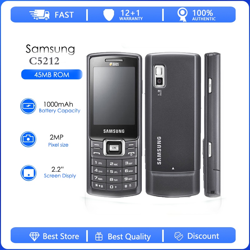 Điện Thoại Di Động Lật Chính Hãng, Phiên Bản 2G Dành Cho Samsung C5212