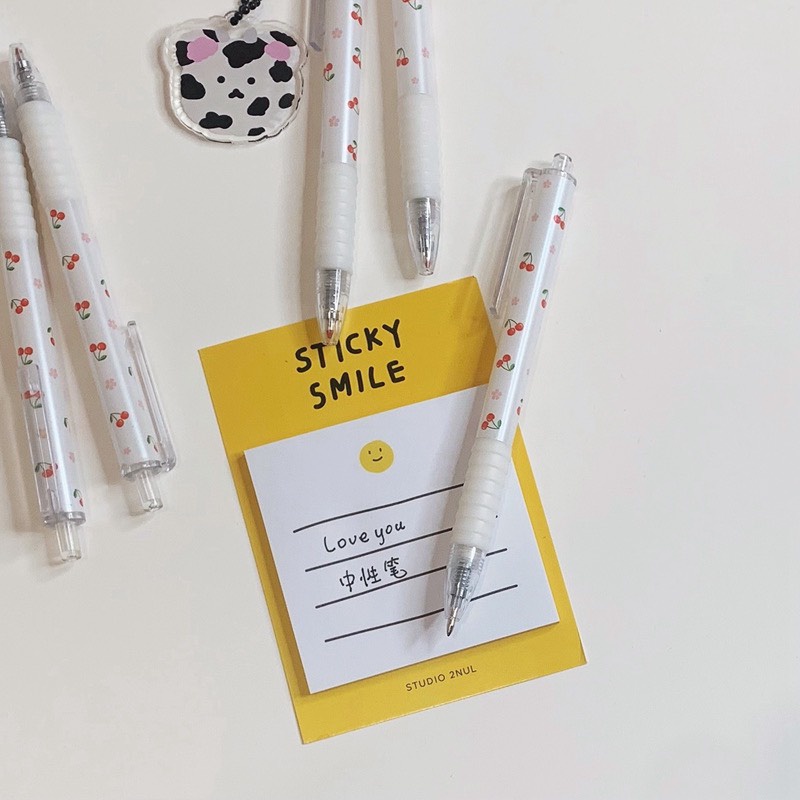 Bút Gel Kim Đen Cherry Hàn Quốc Ngòi 0.5mm - Tiệm Ngựa Gỗ