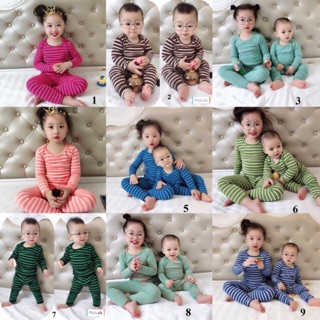 Bộ kẻ cotton len H&M cho bé trai bé gái