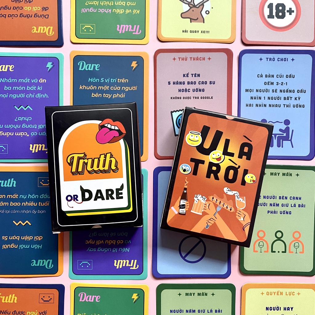 Bộ bài drinking game truth or dare thách hay thật và U Là Trời cho nhóm bạn liên hoạn Temo Toys