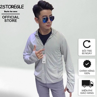 Áo Khoác Chống Nắng Nam Màu Xám 2STOREGLE Chất Thun Lạnh Thoáng Mát Cản Tia UV