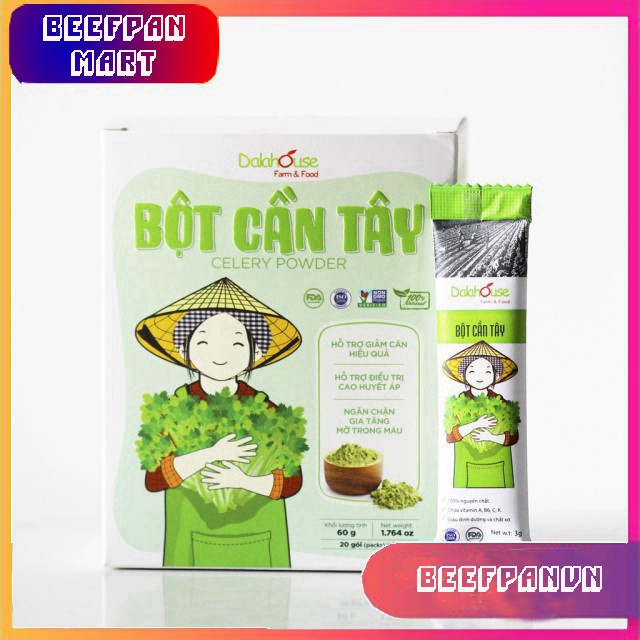 Bột Cần Tây Nguyên Chất 100% - [FREESHIP] - Dalahouse - Giảm Cân Hiệu Quả - Làm Đẹp Da