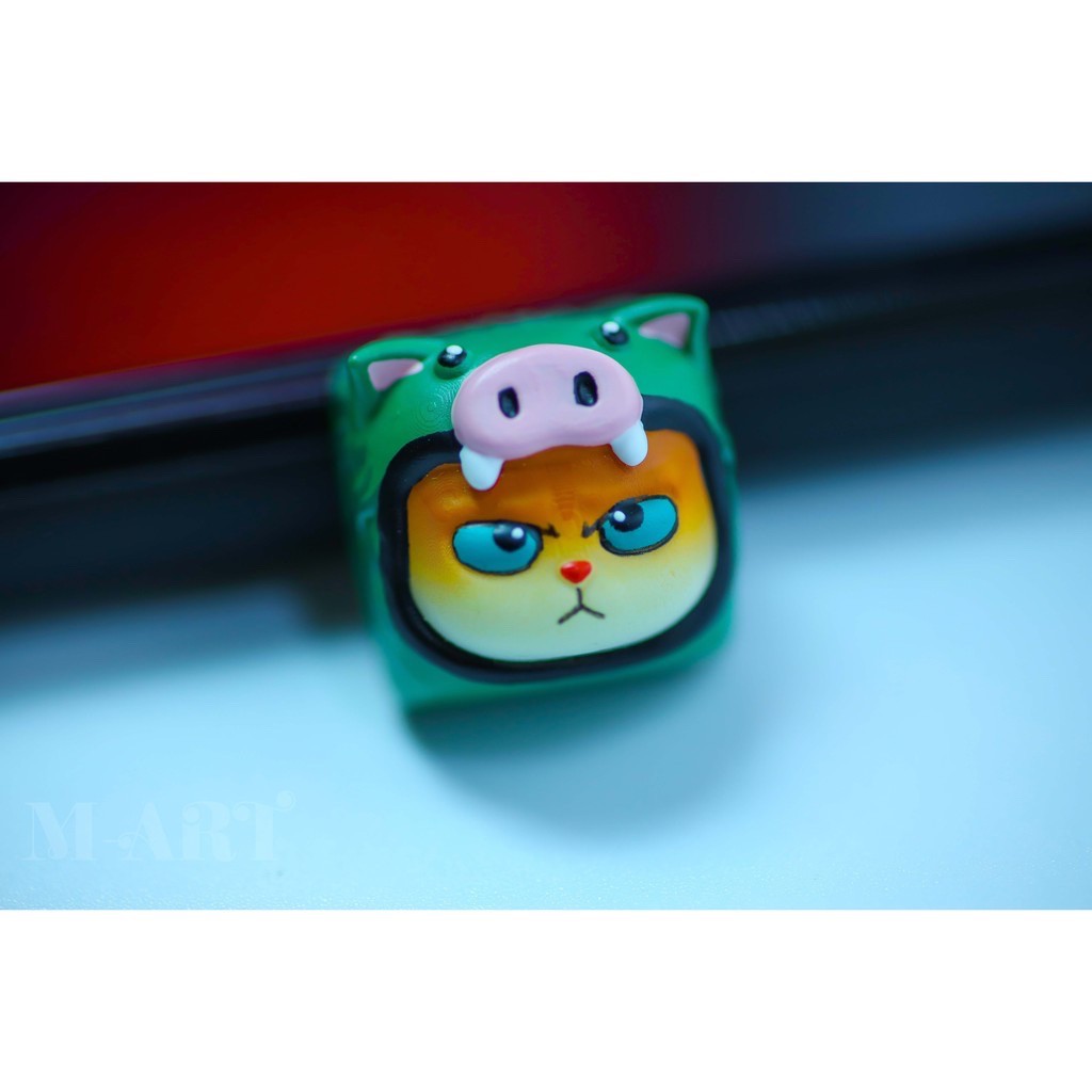 Keycap - Nút Bàn Phím Gaming - Nút Bàn Phím Cơ Mặt Mèo Hờn Dỗi  - Heo Rừng - KC017