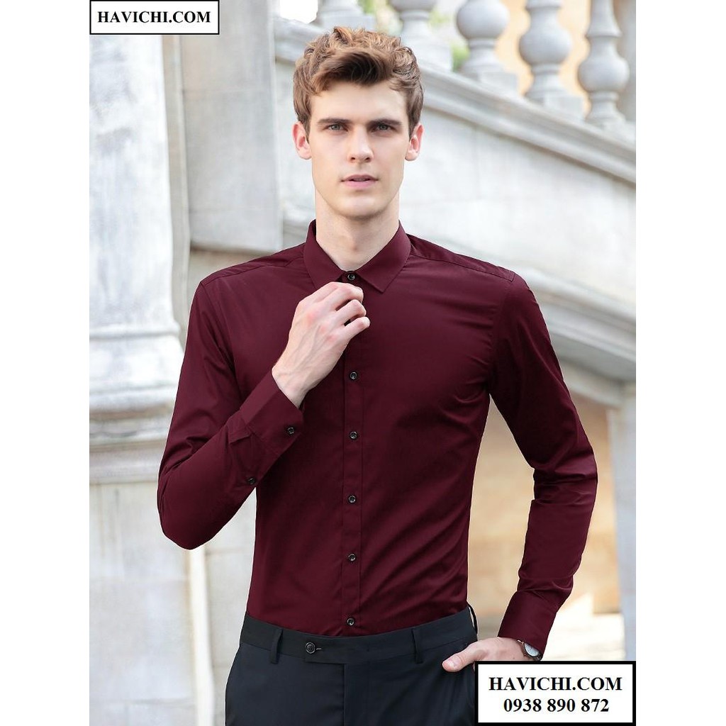 Áo sơ mi nam đỏ 💚𝗙𝗥𝗘𝗘𝗦𝗛𝗜𝗣💚 - Sơ mi nam đỏ sang trọng, vải mềm mịn, thoáng mát, dễ ủi | BigBuy360 - bigbuy360.vn