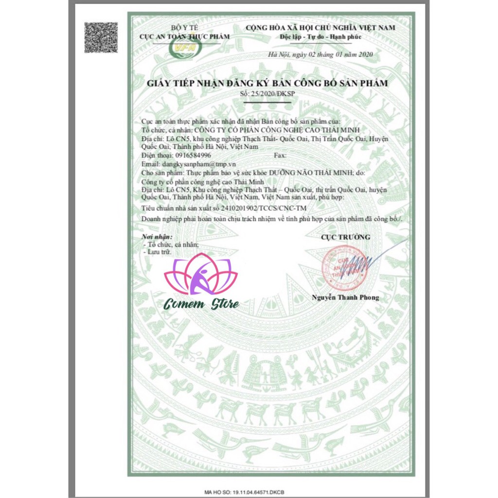 Dưỡng Não Thái Minh-Hỗ trợ hoạt huyết,giúp tăng cường lưu thông máu não,người bị đau đầu, mệt mỏi,hoa mắt