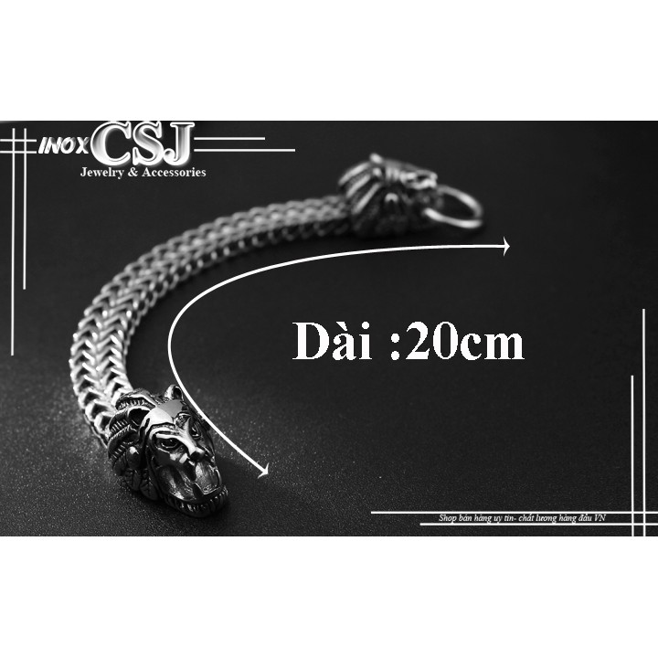 lắc tay inox cao cấp 2 đầu sư tử siêu ngầu, đẹp , không đen - tặng hộp đựn xinh xắn