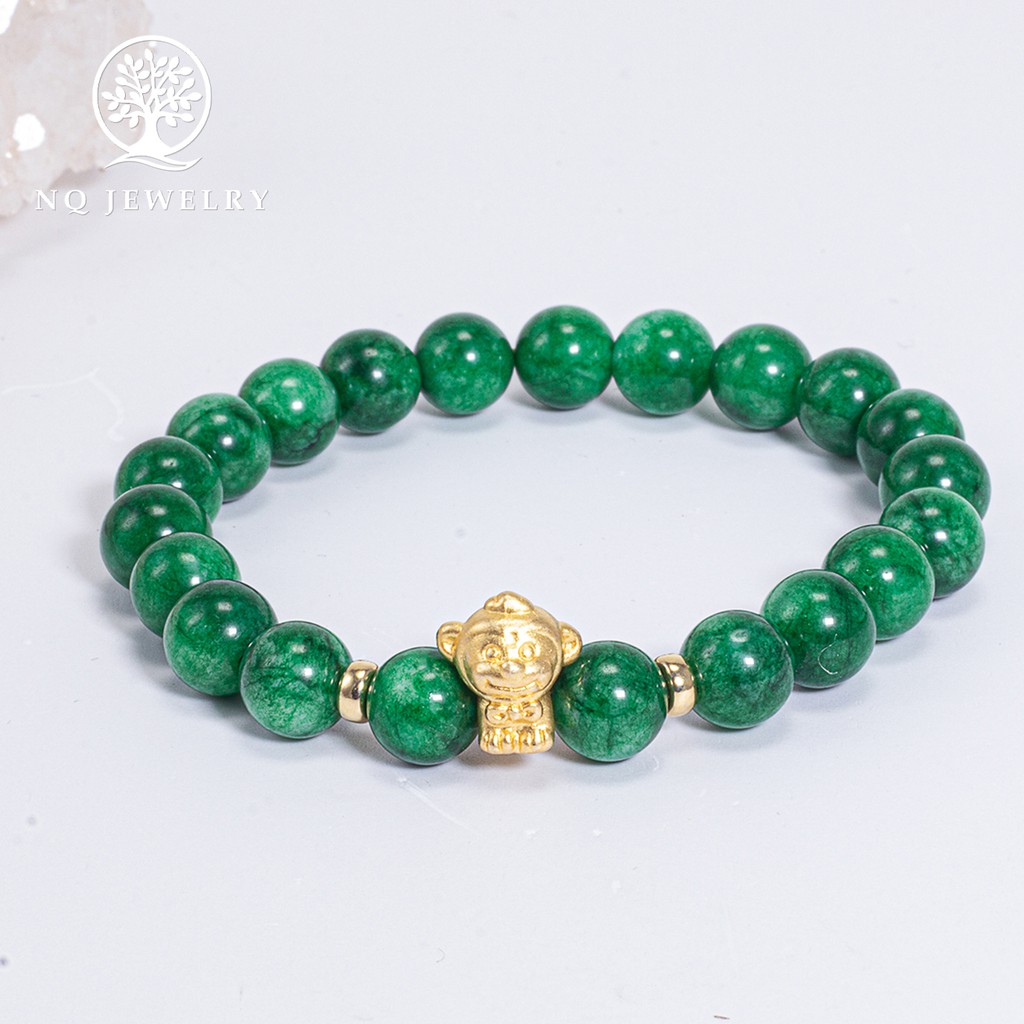 Vòng tay xanh lá charm 12 con giáp - NQ Jewelry