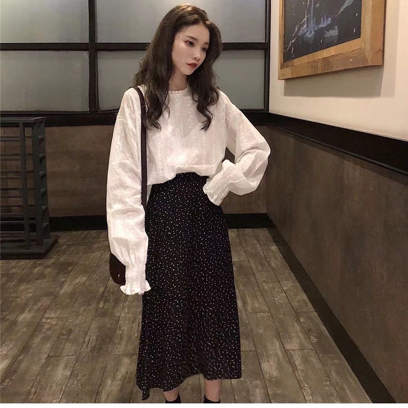 Áo Ren Cổ Tròn Dài Tay Thời Trang Mùa Xuân Hàn Quốc Dành Cho Nữ 2021