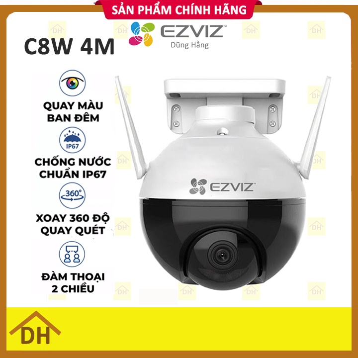 Camera Ngoài Trời Wifi EZVIZ C8W Full HD 4.0MP 1080P SIÊU NÉT Xoay 360 độ Tích hợp AI -BAN ĐÊM CÓ MÀU CHUAN