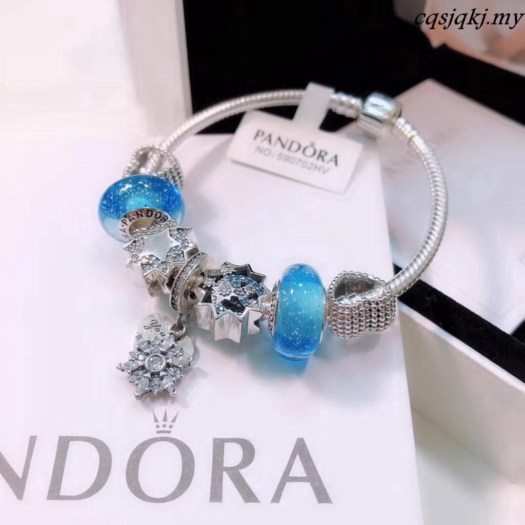 PANDORA Mặt Dây Chuyền Mạ Bạc 925 Hình Bông Tuyết Aa03564Sfsd