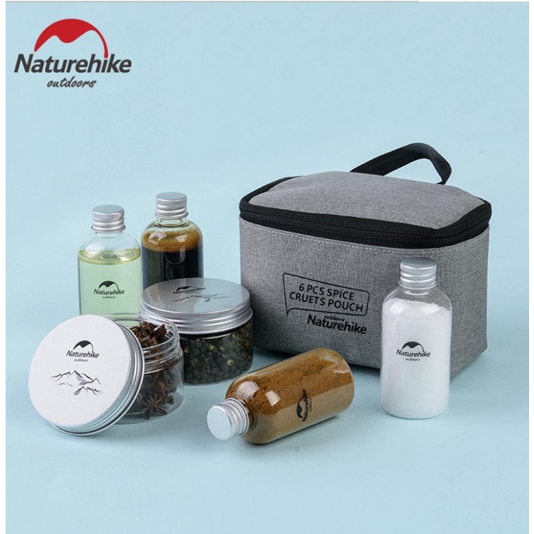 Bộ hộp lọ đựng gia vị tiện lợi Naturehike gồm 8 món nhỏ gọn tiện dụng phục vụ đi dã ngoại cắm trại picnic