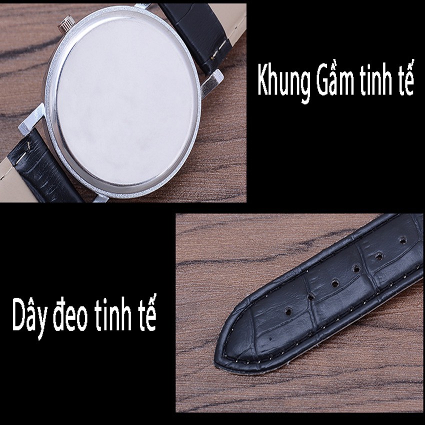 Đồng hồ nam Tuxa thời trang dây da cao cấp chống nước , đồng hồ nữ - Tuxa Store